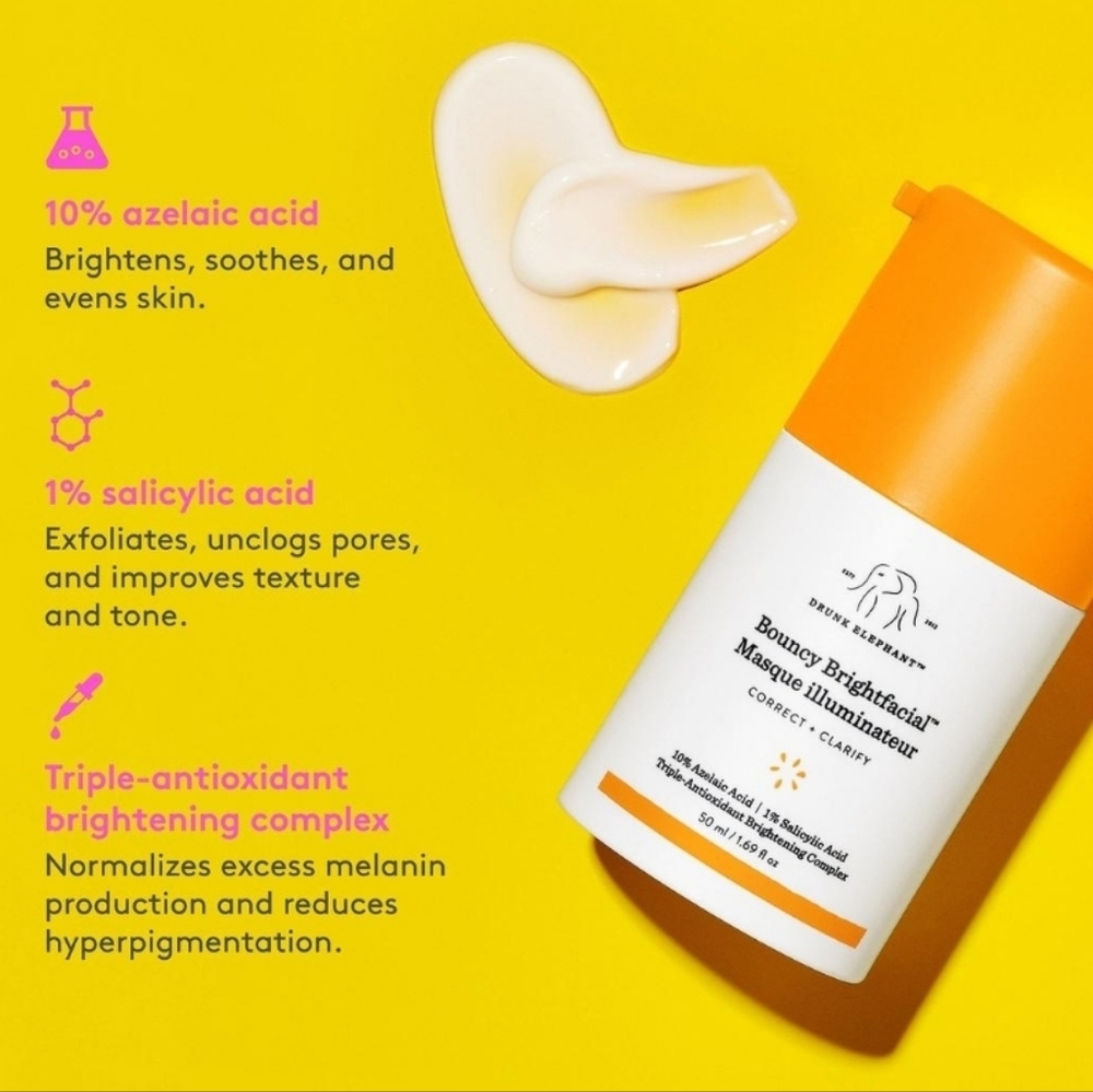 Drunk Elephant Bouncy Brightfacial Masque Illuminator, 50ml, NIB - Picture 4 of 7